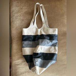 Genuine Leather European Vintage Bag Stripe Beige Black Grey Lined Copenhagen